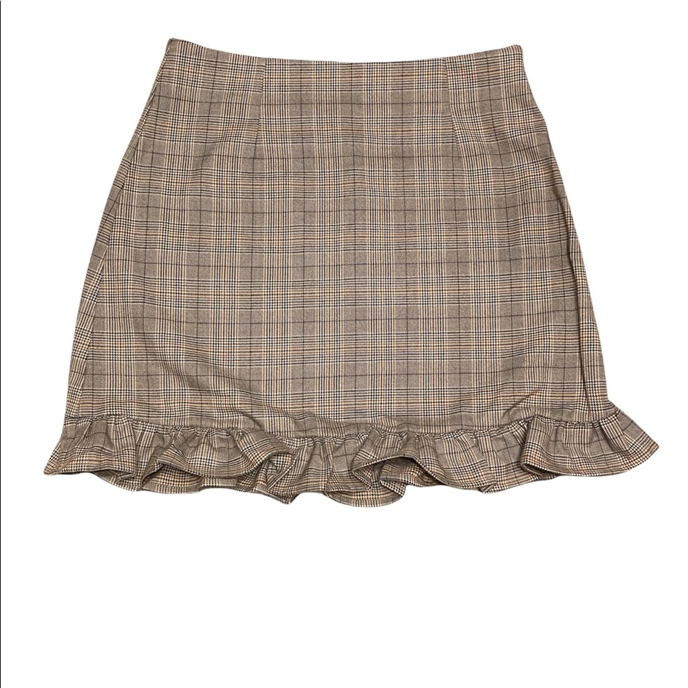 Cupcakes & Cashmere Plaid Skirt with Ruffle Hemline Size 4